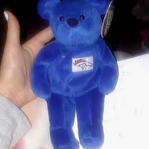 Denver Bronco plush beanie bears. Terrell Davis#30 John Elway#7 Salvinos Bammers
